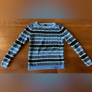 Talbots blue and green knit sweater - petite small